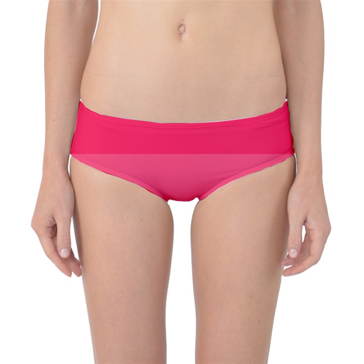 Pink Scarlet Gradient Stripes Pattern Classic Bikini Bottoms