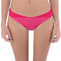 Pink Scarlet Gradient Stripes Pattern Reversible Hipster Bikini Bottoms by yoursparklingshop