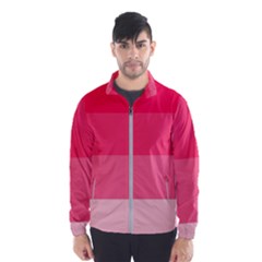 Pink Scarlet Gradient Stripes Pattern Wind Breaker (men)