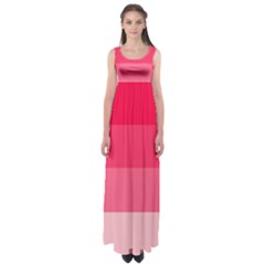 Pink Scarlet Gradient Stripes Pattern Empire Waist Maxi Dress by yoursparklingshop