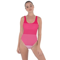 Pink Scarlet Gradient Stripes Pattern Bring Sexy Back Swimsuit by yoursparklingshop