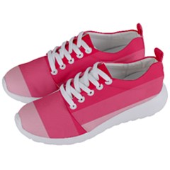 Pink Scarlet Gradient Stripes Pattern Men s Lightweight Sports Shoes by yoursparklingshop