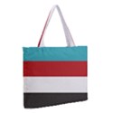 Dark Turquoise Deep Red Gray Elegant Striped Pattern Zipper Medium Tote Bag View2