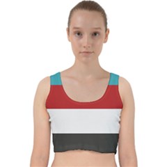 Dark Turquoise Deep Red Gray Elegant Striped Pattern Velvet Racer Back Crop Top by yoursparklingshop