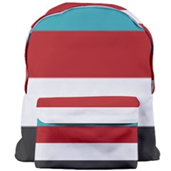 Dark Turquoise Deep Red Gray Elegant Striped Pattern Giant Full Print Backpack by yoursparklingshop