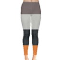 Orange Sand Charcoal Stripes Pattern Striped Elegant Leggings  View1