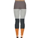 Orange Sand Charcoal Stripes Pattern Striped Elegant Leggings  View2