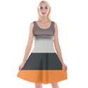 Orange Sand Charcoal Stripes Pattern Striped Elegant Reversible Velvet Sleeveless Dress View1