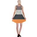 Orange Sand Charcoal Stripes Pattern Striped Elegant Reversible Velvet Sleeveless Dress View2