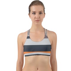 Orange Sand Charcoal Stripes Pattern Striped Elegant Back Web Sports Bra by yoursparklingshop