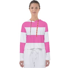 Horizontal Pink White Stripe Pattern Striped Women s Slouchy Sweat by yoursparklingshop