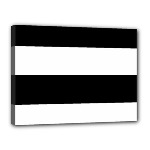 Black And White Striped Pattern Stripes Horizontal Canvas 16  x 12 