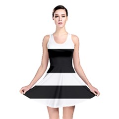 Black And White Striped Pattern Stripes Horizontal Reversible Skater Dress