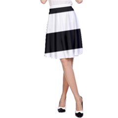 Black And White Striped Pattern Stripes Horizontal A-Line Skirt