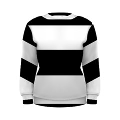 Black And White Striped Pattern Stripes Horizontal Women s Sweatshirt by yoursparklingshop