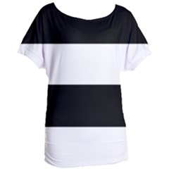 Black And White Striped Pattern Stripes Horizontal Women s Oversized Tee