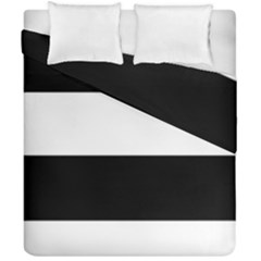 Black And White Striped Pattern Stripes Horizontal Duvet Cover Double Side (California King Size)