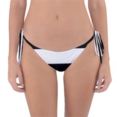 Black And White Striped Pattern Stripes Horizontal Reversible Bikini Bottom