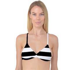 Black And White Striped Pattern Stripes Horizontal Reversible Tri Bikini Top