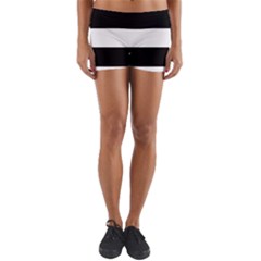 Black And White Striped Pattern Stripes Horizontal Yoga Shorts