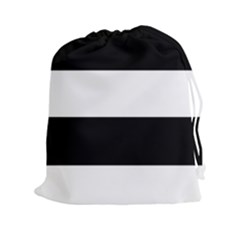 Black And White Striped Pattern Stripes Horizontal Drawstring Pouches (XXL)