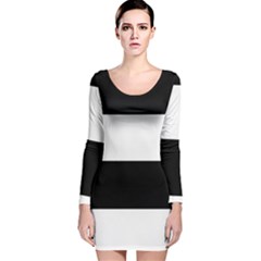 Black And White Striped Pattern Stripes Horizontal Long Sleeve Velvet Bodycon Dress