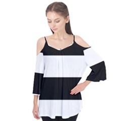 Black And White Striped Pattern Stripes Horizontal Flutter Tees