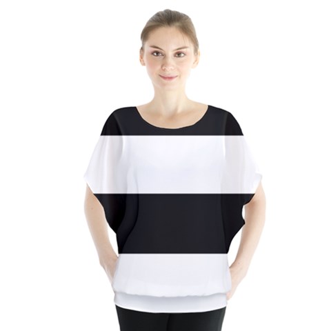 Black And White Striped Pattern Stripes Horizontal Blouse by yoursparklingshop