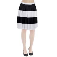 Black And White Striped Pattern Stripes Horizontal Pleated Skirt