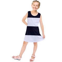 Black And White Striped Pattern Stripes Horizontal Kids  Tunic Dress