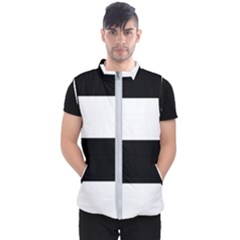 Black And White Striped Pattern Stripes Horizontal Men s Puffer Vest