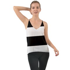 Black And White Striped Pattern Stripes Horizontal Cami