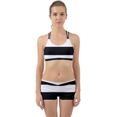 Black And White Striped Pattern Stripes Horizontal Back Web Gym Set