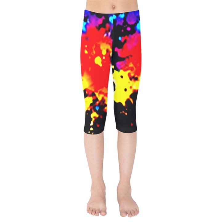 Colorfulpaintsptter Kids  Capri Leggings 