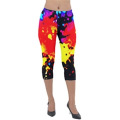 Colorfulpaintsptter Lightweight Velour Capri Leggings 