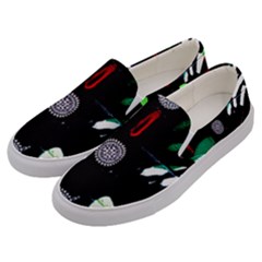 Graffiti On Green And Pink Designs Men s Canvas Slip Ons by flipstylezfashionsLLC