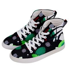 Graffiti On Green And Pink Designs Men s Hi-top Skate Sneakers by flipstylezfashionsLLC