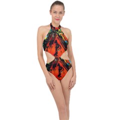 Camping 5 Halter Side Cut Swimsuit