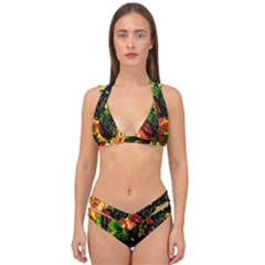 Sunset In A Desert Of Mexico Double Strap Halter Bikini Set