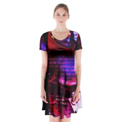 Absurd Theater In And Out 4 Short Sleeve V-neck Flare Dress by bestdesignintheworld