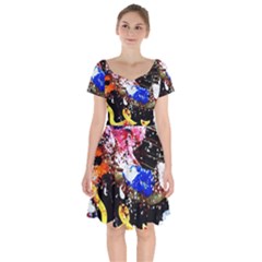 Smashed Butterfly 5 Short Sleeve Bardot Dress by bestdesignintheworld