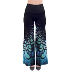 Blue And Green Feather Collier Pants