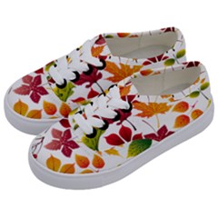 Beautiful Autumn Leaves Vector Kids  Classic Low Top Sneakers by Nexatart