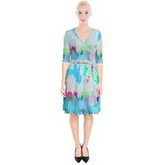 Abstract Background Wrap Up Cocktail Dress