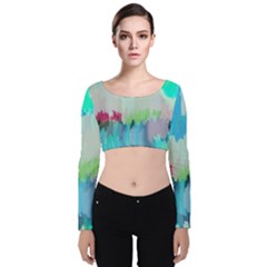 Abstract Background Velvet Crop Top