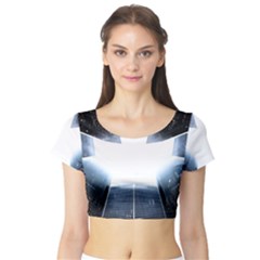 Portrait Panther Short Sleeve Crop Top by Modern2018