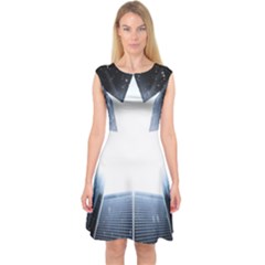 Portrait Panther Capsleeve Midi Dress by Modern2018