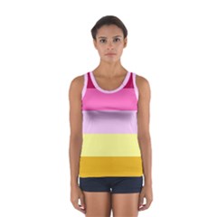 Red Orange Yellow Pink Sunny Color Combo Striped Pattern Stripes Sport Tank Top  by yoursparklingshop