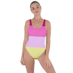 Red Orange Yellow Pink Sunny Color Combo Striped Pattern Stripes Bring Sexy Back Swimsuit by yoursparklingshop