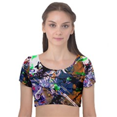 Jealousy   Battle Of Insects 6 Velvet Short Sleeve Crop Top 